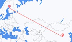 Flyg från Xi'an, Kina till Karleby, Finland