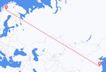 Flyg från Nanjing, Kina till Kiruna, Sverige