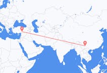 Flyg från Kunming, Kina till Kahramanmaraş, Turkiet