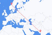 出发地 印度艾哈迈达巴德目的地 挪威特隆赫姆的航班