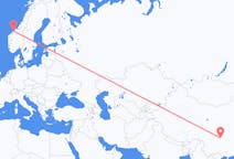 Flyreiser fra Chongqing, Kina til Kristiansund, Norge