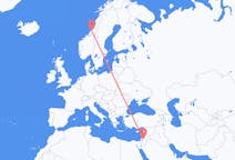 Vluchten van Amman, Jordanië naar Namsos, Noorwegen