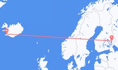 Flyreiser fra byen Joensuu, Finland til byen Reykjavik, Island