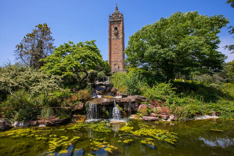Photo of the historic Cabot Tower, located in Brandon Hill Park in the city of Bristol, UK.
