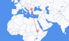 Flyg från Gambela, Etiopien till Kavala Prefecture, Grekland