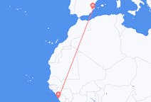 Flyg från Freetown, Sierra Leone till Alicante, Spanien
