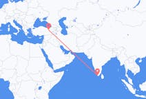 出发地 印度锡鲁万纳塔普拉姆目的地 土耳其埃尔津詹的航班