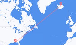 Flyrejser fra Pensacola, USA til Akureyri, Island