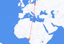 Flyrejser fra Libreville, Gabon til Łódź, Polen