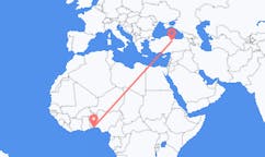 Flyrejser fra Cotonou, Benin til Tokat, Tyrkiet