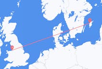 Lennot Visbystä, Ruotsi Liverpooliin, Englanti