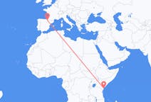 케냐 말린디에서 출발해 스페인 팜플로나로(으)로 가는 항공편