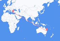 Flyg från Guld kust, Australien till Rhodes, England, Grekland