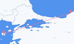Lennot Zonguldakista, Turkki Lemnosille, Kreikka