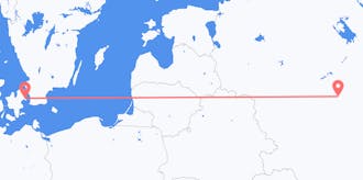 Flyg från Ryssland till Danmark