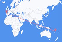 Flyreiser fra Port Vila, til Santiago de Compostela