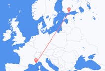 Flyg från Helsingfors, Finland till Nice, Frankrike