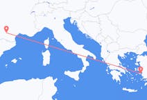 Loty z Tuluza, Francja z Samos, Grecja