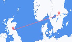 Lennot Edinburghista, Skotlannista Örebroon, Ruotsiin
