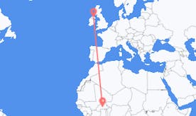 Flyreiser fra Burkina Faso til Nord-Irland