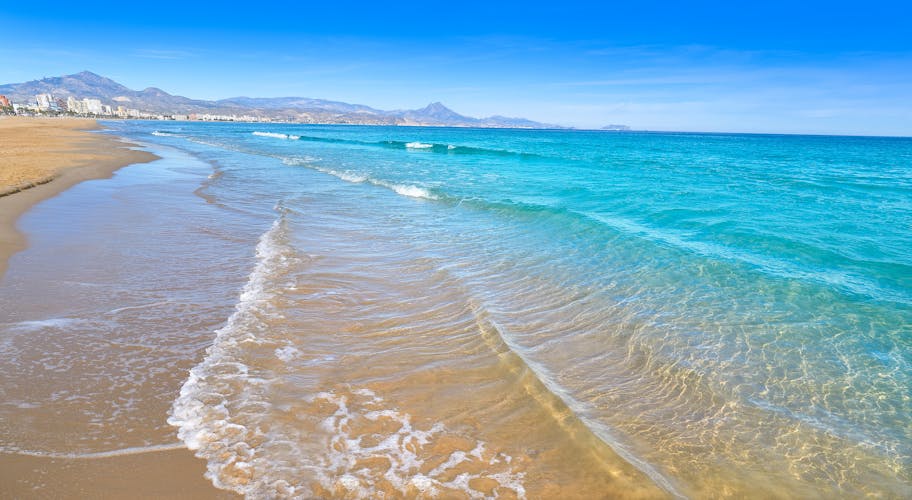 Photo of San Juan of Alicante beach playa at Costa Blanca of Spain.