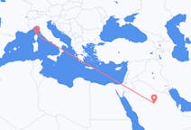Vluchten van Al Qasim, Saoedi-Arabië naar Bastia, Vercelli, Frankrijk
