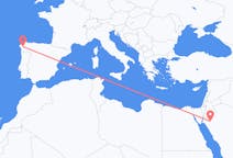 Flyreiser fra Tabuk, Saudi-Arabia til Santiago de Compostela, Spania
