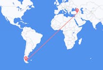 Flyreiser fra Punta Arenas, Chile til Diyarbakir, Tyrkia