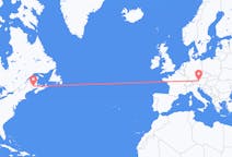 Flyreiser fra Fredericton, Canada til Salzburg, Østerrike