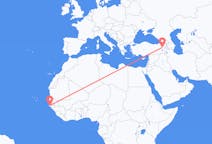 Flyg från Ziguinchor, Senegal till Ağrı merkez, Turkiet