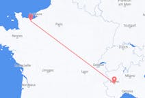Flyg från Caen, Frankrike till Turin, Italien