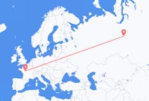 Flights from Kogalym, Russia to Tours, France
