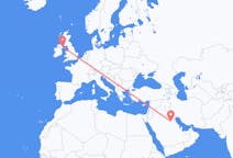 Flyreiser fra Qaisumah, Saudi-Arabia til Belfast, Nord-Irland