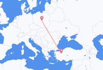 Flights from Kütahya, Turkey to Łódź, Poland