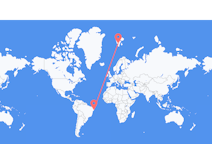 Flyg från Maceió (kommun), Brasilien till Svalbard, Svalbard och Jan Mayen