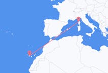 出发地 法国从 卡尔维目的地 西班牙特内里费岛的航班