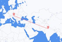 Flyg från New Delhi, Indien till Graz, Österrike