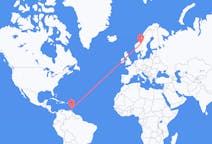 Flyg från St George's, Grenada till Röros, Norge