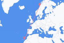 Voli da Sandnessjøen, Norvegia ad Ajuy, Spagna