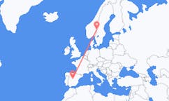 Flyreiser fra Madrid, Spania til Rörbäcksnäs, Sverige