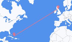 出发地 巴哈马出发地 克魯克德島 (巴哈馬)前往苏格兰的爱丁堡的航班
