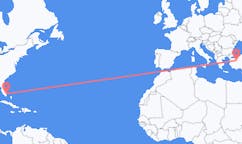 Flyreiser fra Fort Lauderdale, USA til Kutahya, Tyrkia
