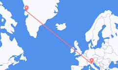 Flyreiser fra Bologna, Italia til Qaarsut, Grønland