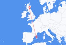 Flights from Palma de Mallorca in Spain to Edinburgh in Scotland
