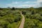Photo of aerial view of walking path in Amager Fælled, Copenhagen, Denmark.