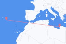 Flyrejser fra Benghazi, Libyen til Santa Maria, Portugal