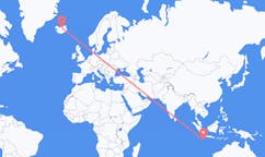 Flights from the city of Shire of Christmas Island, Christmas Island to the city of Akureyri, Iceland
