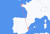 Vols depuis la ville de Quimper vers la ville d'Alicante