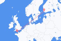 Loty z Port Świętego Piotra, Port lotniczy Guernsey do Turku, Finlandia