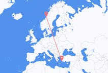 Flights from Rørvik, Norway to Bodrum, Turkey